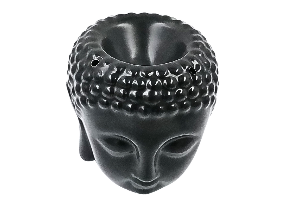 Buddha Head Burner – Black Ceramic (Wax & Oil)