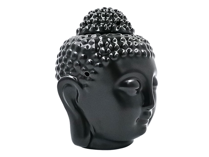 Buddha Head Burner – Black Ceramic (Wax & Oil)