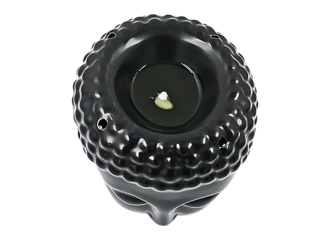 Buddha Head Burner – Black Ceramic (Wax & Oil)