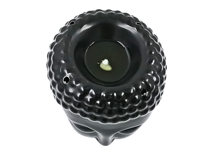 Buddha Head Burner – Black Ceramic (Wax & Oil)