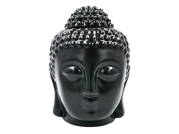 Buddha Head Burner – Black Ceramic (Wax & Oil)