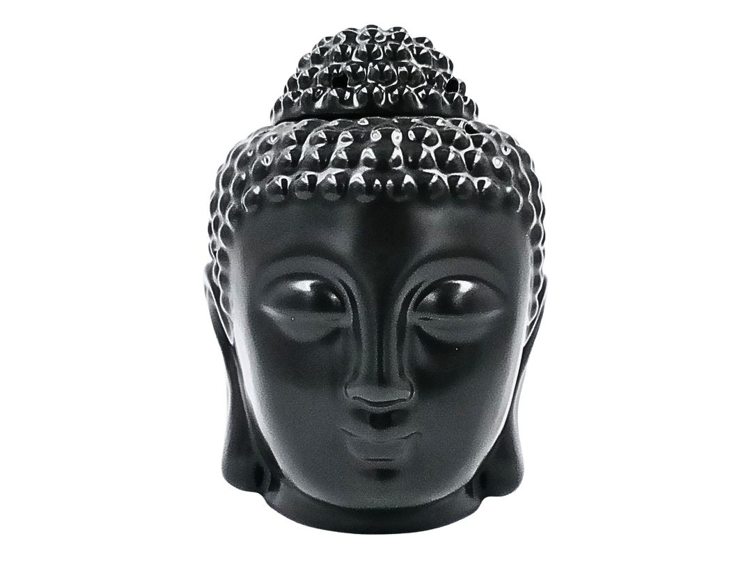 Buddha Head Burner – Black Ceramic (Wax & Oil)