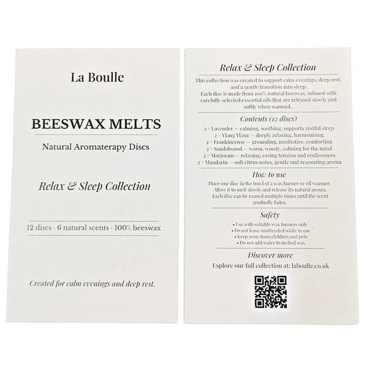 Relax & Sleep Wax Melt Gift Set – Natural Beeswax Aromatherapy Discs