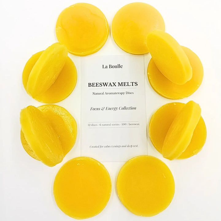 Focus & Energy Wax Melt Gift Set – Natural Beeswax Aromatherapy Discs