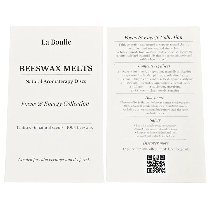 Focus & Energy Wax Melt Gift Set – Natural Beeswax Aromatherapy Discs
