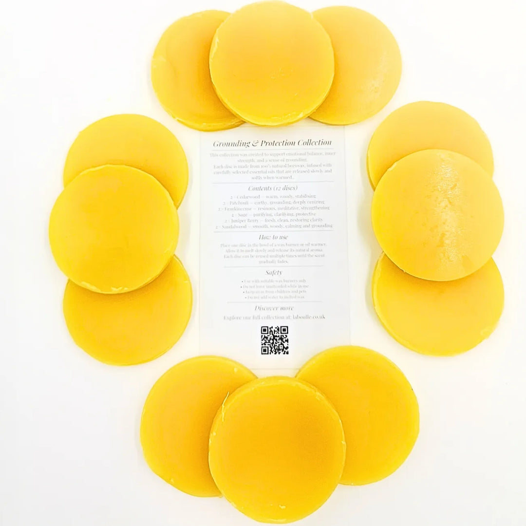 Grounding & Protection Wax Melt Gift Set – Natural Beeswax Aromatherapy Discs