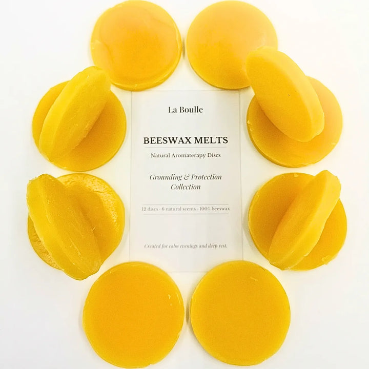 Grounding & Protection Wax Melt Gift Set – Natural Beeswax Aromatherapy Discs
