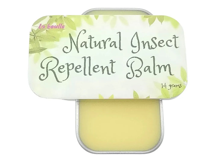 Natural insect repellent balm, La Boulle, on white background