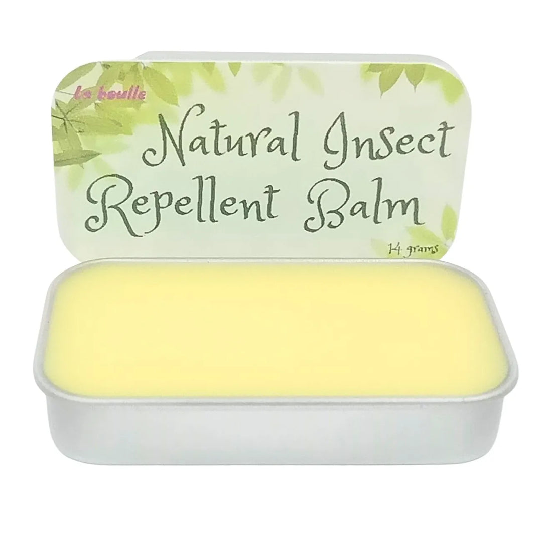Natural insect repellent balm, La Boulle, on white background