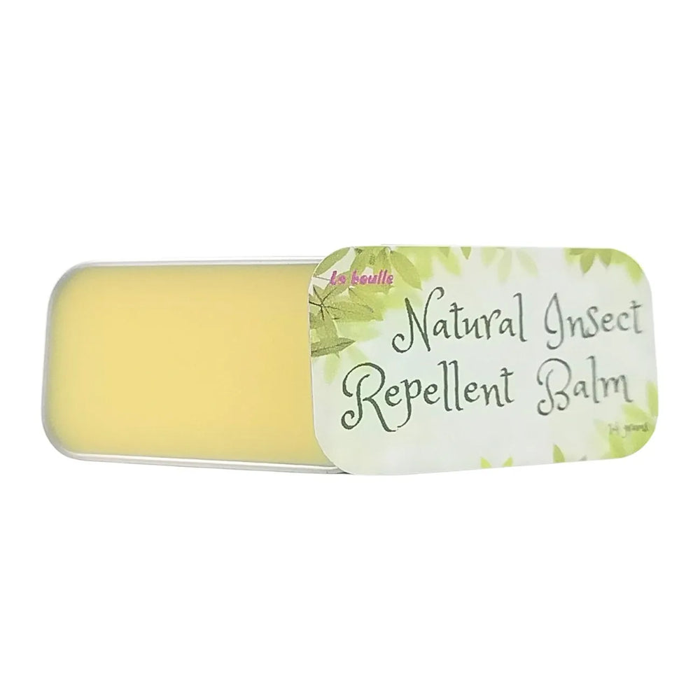 Natural insect repellent balm, La Boulle, on white background