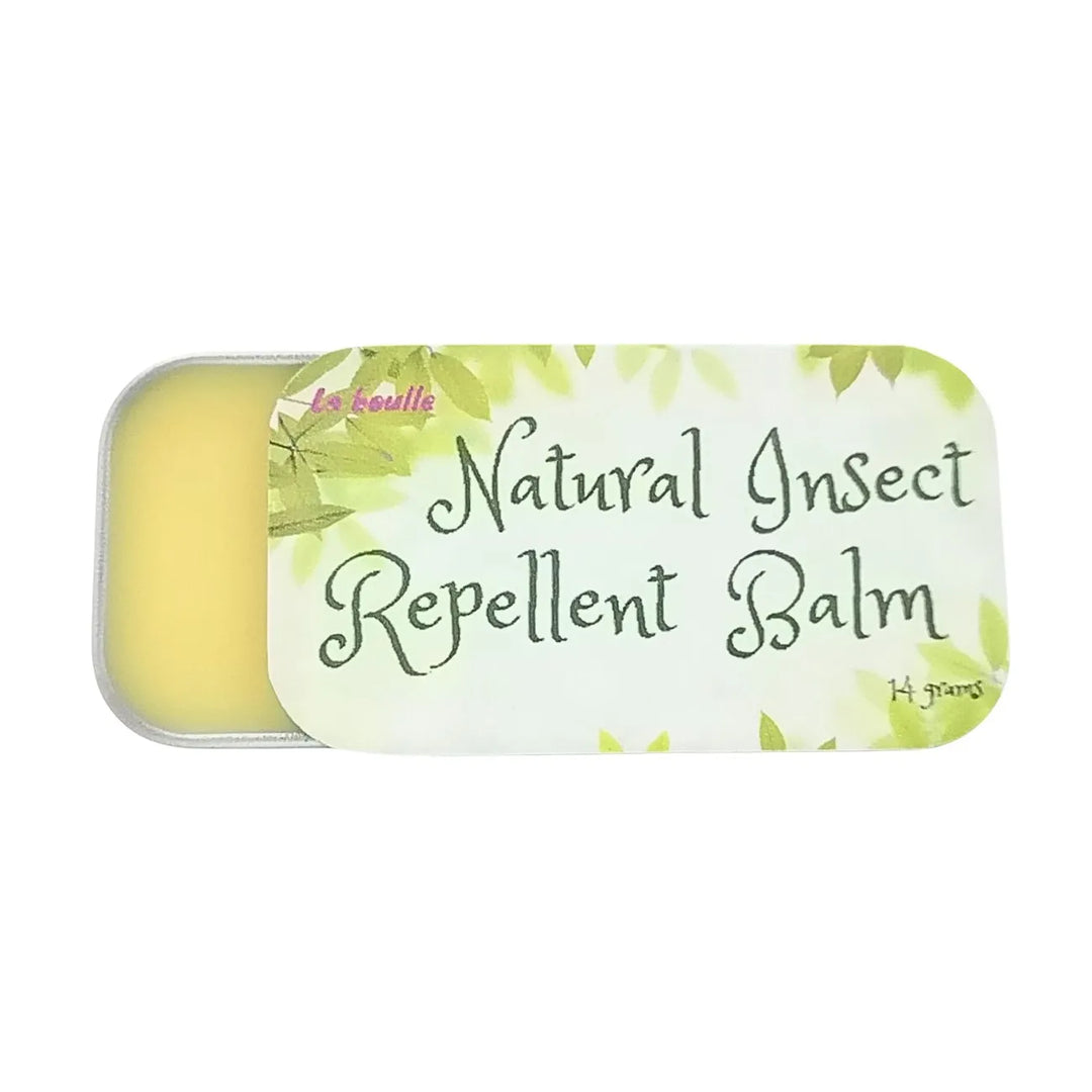 Natural insect repellent balm, La Boulle, on white background
