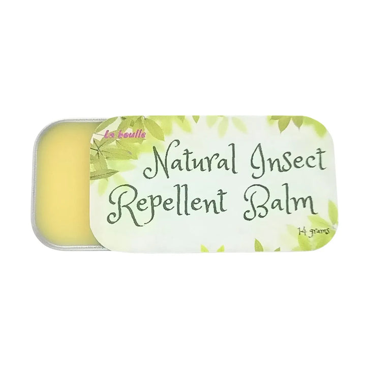 Natural insect repellent balm, La Boulle, on white background
