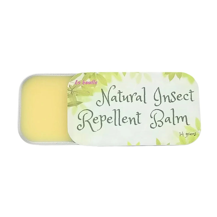 Natural insect repellent balm, La Boulle, on white background