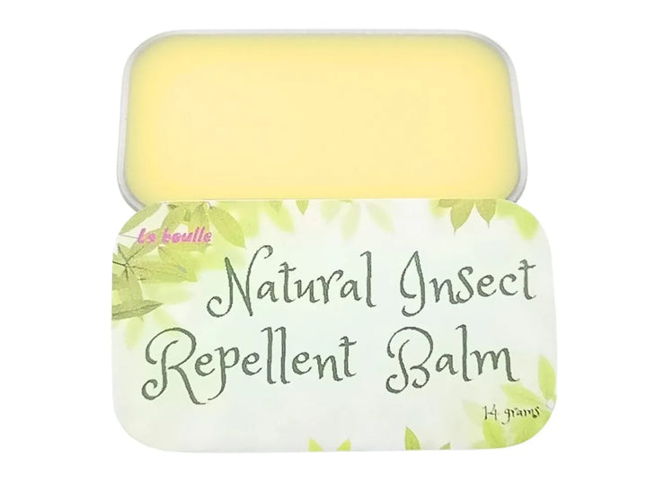 Natural insect repellent balm, La Boulle, on white background