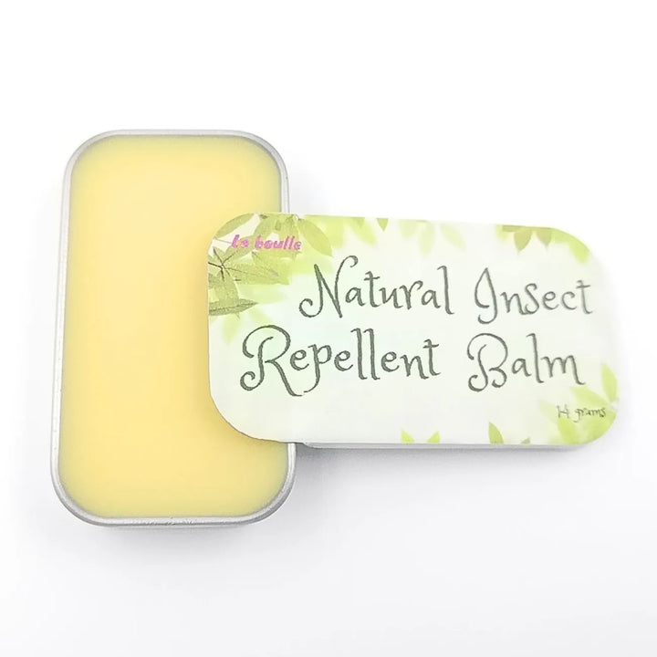 Natural insect repellent balm, La Boulle, on white background