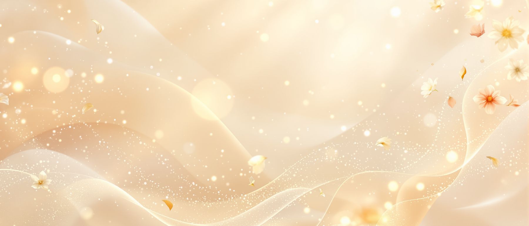 Perfumes collection banner – soft beige background with floral accents